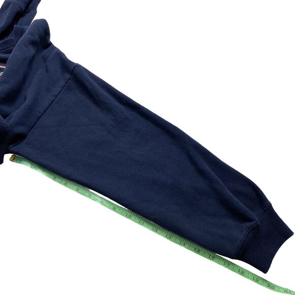 HOLLISTER California Outline Crop Navy Blue Sweatshirt Large Relaxed Logo Fleece - Picture 10 of 10